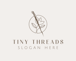 Sewing Needle Flower logo design