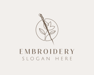 Sewing Needle Flower logo design