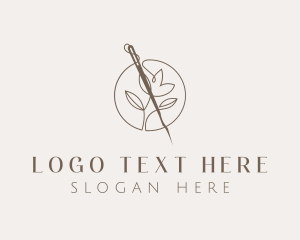 Sewing Needle Flower Logo