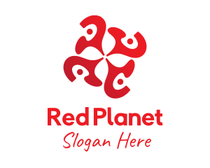 Red Flower People logo design