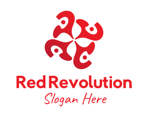 Red Flower People logo design