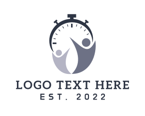 Stopwatch - Human Clock Timer logo design