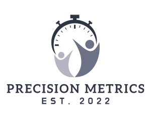 Measurement - Human Clock Timer logo design