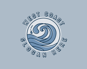 Wave Island Coast logo design