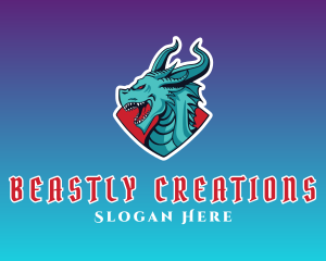 Creature - Dragon Game Creature logo design