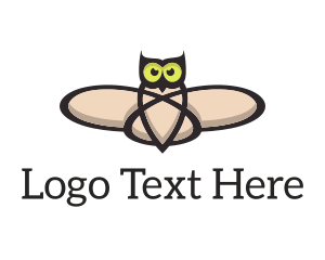 Molecule - Owl Atom Wings logo design