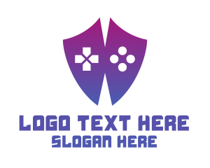 Purple Shield - Game Controller Shield logo design