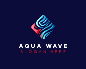 Abstract Wave Diamond logo design