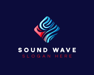 Abstract Wave Diamond logo design