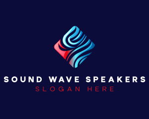 Abstract Wave Diamond logo design