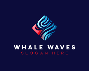 Abstract Wave Diamond logo design