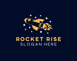 Outerspace Rocket Ship logo design