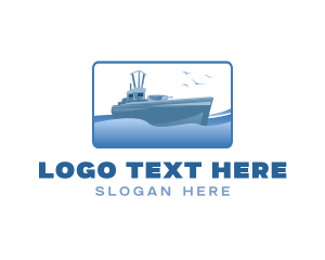 Carrier - Navy Ship Ocean logo design
