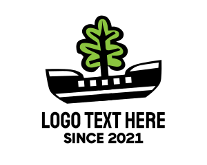 Ecology - Tree Transport Ship logo design