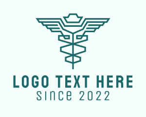 Medicine - Pharmaceutical Caduceus Rod logo design