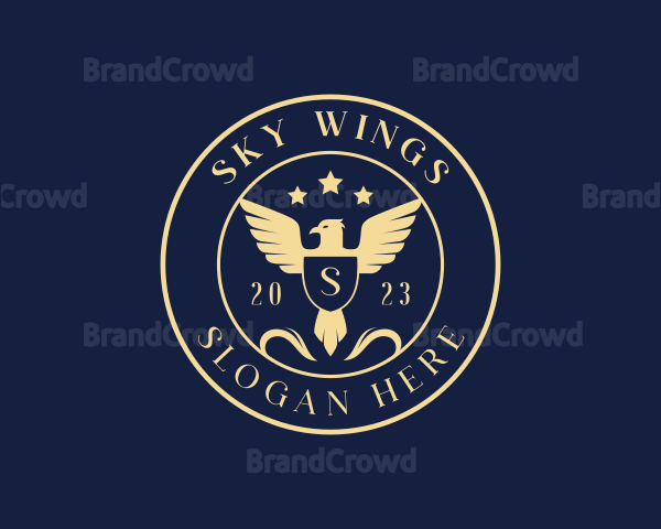 Eagle Wings Shield Logo