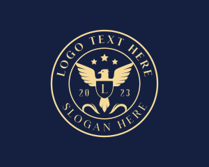 Pilot - Eagle Wings Shield logo design