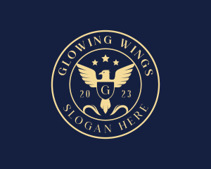 Eagle Wings Shield logo design