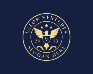 Veteran - Eagle Wings Shield logo design