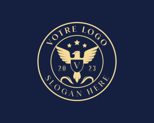 Veteran - Eagle Wings Shield logo design
