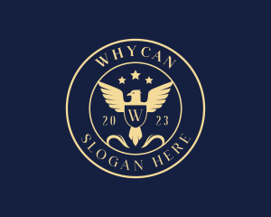 Lettermark - Eagle Wings Shield logo design