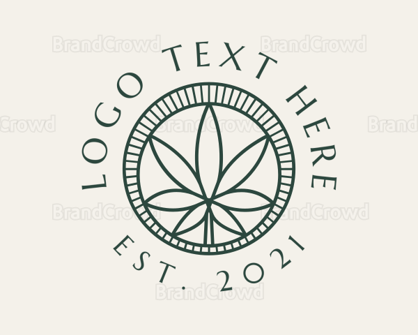 Cannabis Oil Emblem Logo