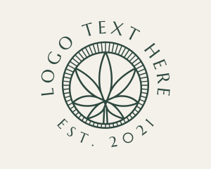 Hemp - Cannabis Oil Emblem logo design