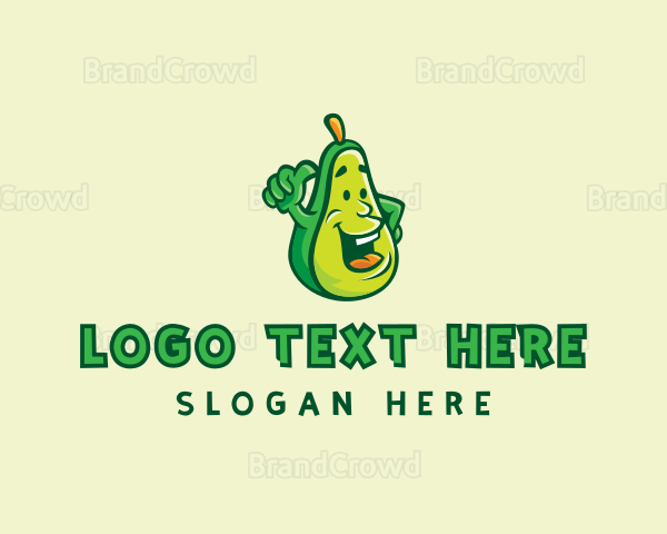 Thumbs Up Avocado Fruit Logo