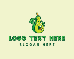 Butter Fruit - Thumbs Up Avocado Fruit logo design