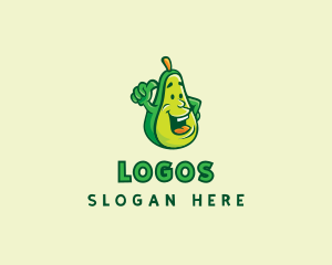 Thumbs Up Avocado Fruit Logo