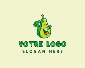 Thumbs Up Avocado Fruit Logo