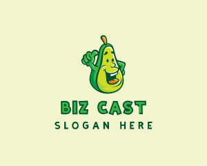 Fruit Shake - Thumbs Up Avocado Fruit logo design