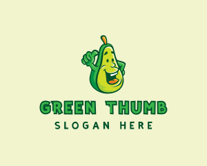 Thumbs Up Avocado Fruit logo design