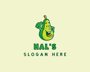 Supermarket - Thumbs Up Avocado Fruit logo design