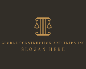 Court House - Pillar Justice Scale logo design
