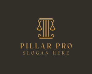 Pillar Justice Scale  logo design