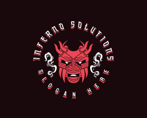 Demon - Japanese Demon Smoke logo design