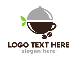 Tray - Cloche Coffee Bean Cup logo design