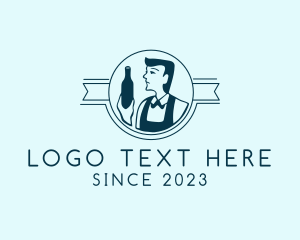 Liquor - Wine Server Banner logo design