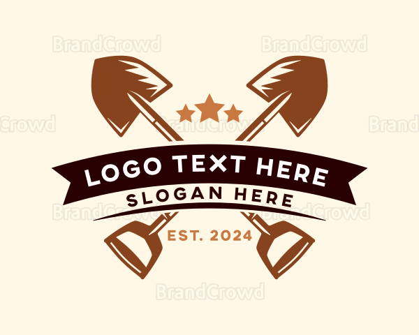 Shovel Landscaping Tool Logo