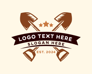 Farming - Shovel Landscaping Tool logo design