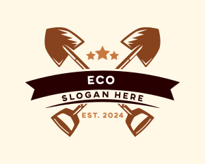 Herbal - Shovel Landscaping Tool logo design