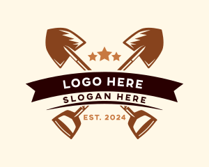 Orchard - Shovel Landscaping Tool logo design