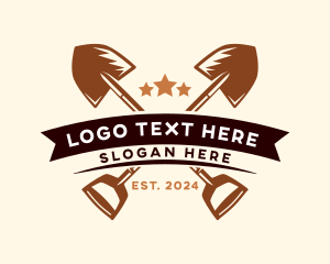 Shovel Landscaping Tool Logo