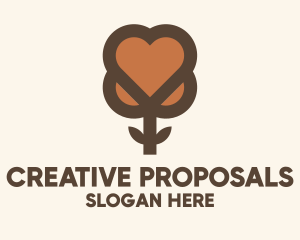 Proposal - Red Heart Flower logo design
