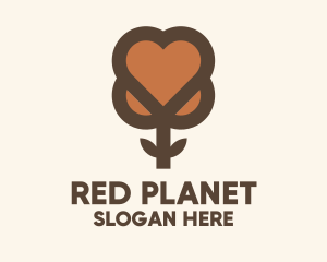 Red Heart Flower logo design