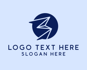 Logistic Services - Geometric Airplane Letter B logo design