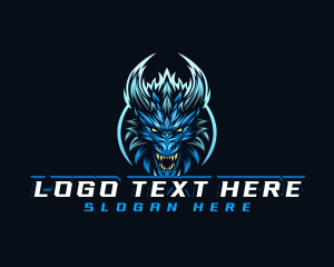 Mascot - Gaming Dragon Head logo design