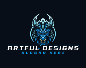 Gaming Dragon Head logo design