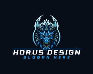 Gaming Dragon Head logo design